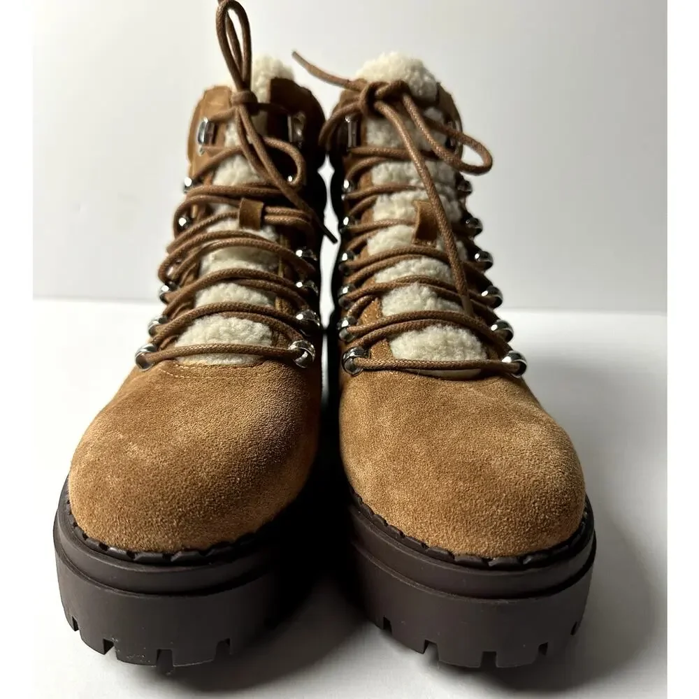 Marc Fisher NWT Nairy Hiking Boot Medium Brown Lug Sole Women Size 8M Outdoor